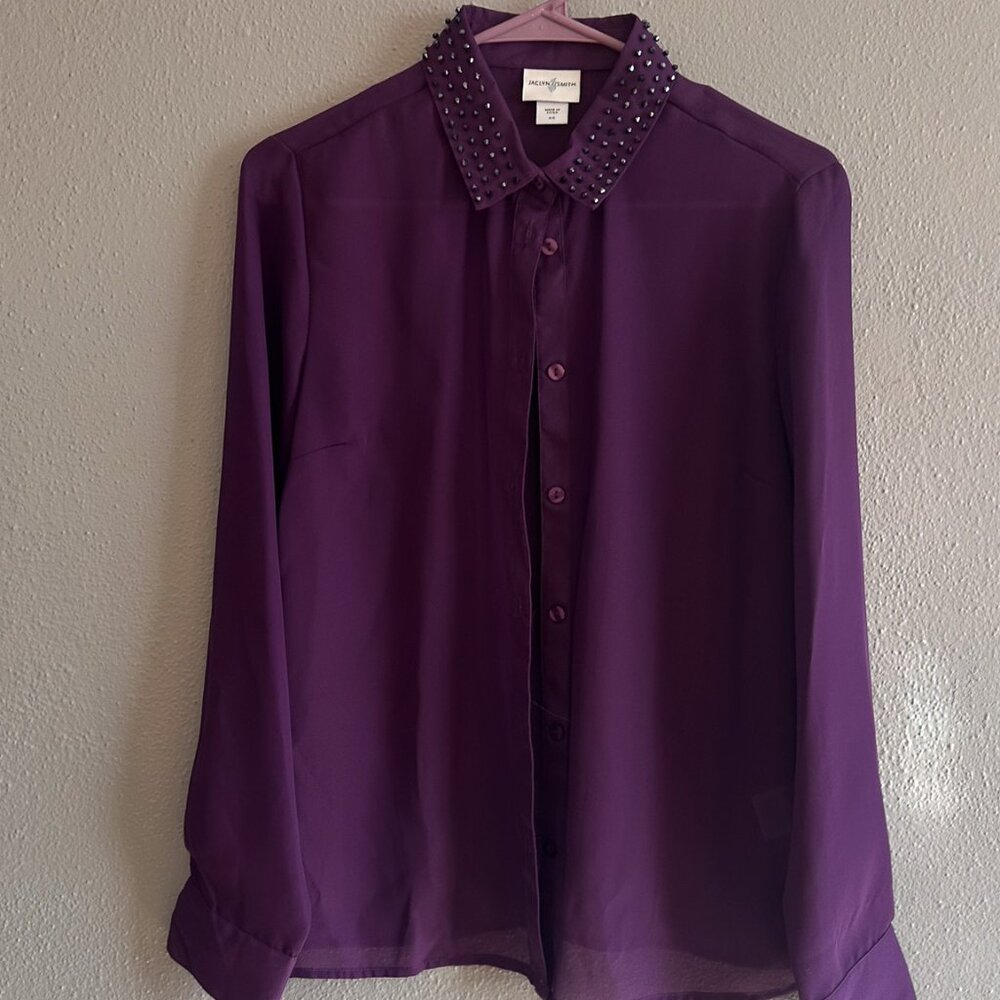 Vintage 80s purple blouse